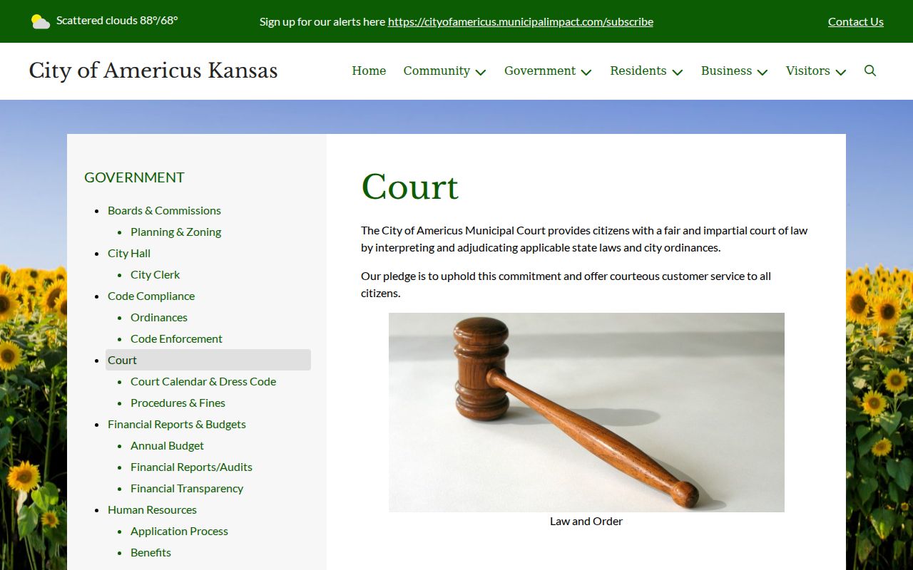 Lyon County Americus court docket landing page
