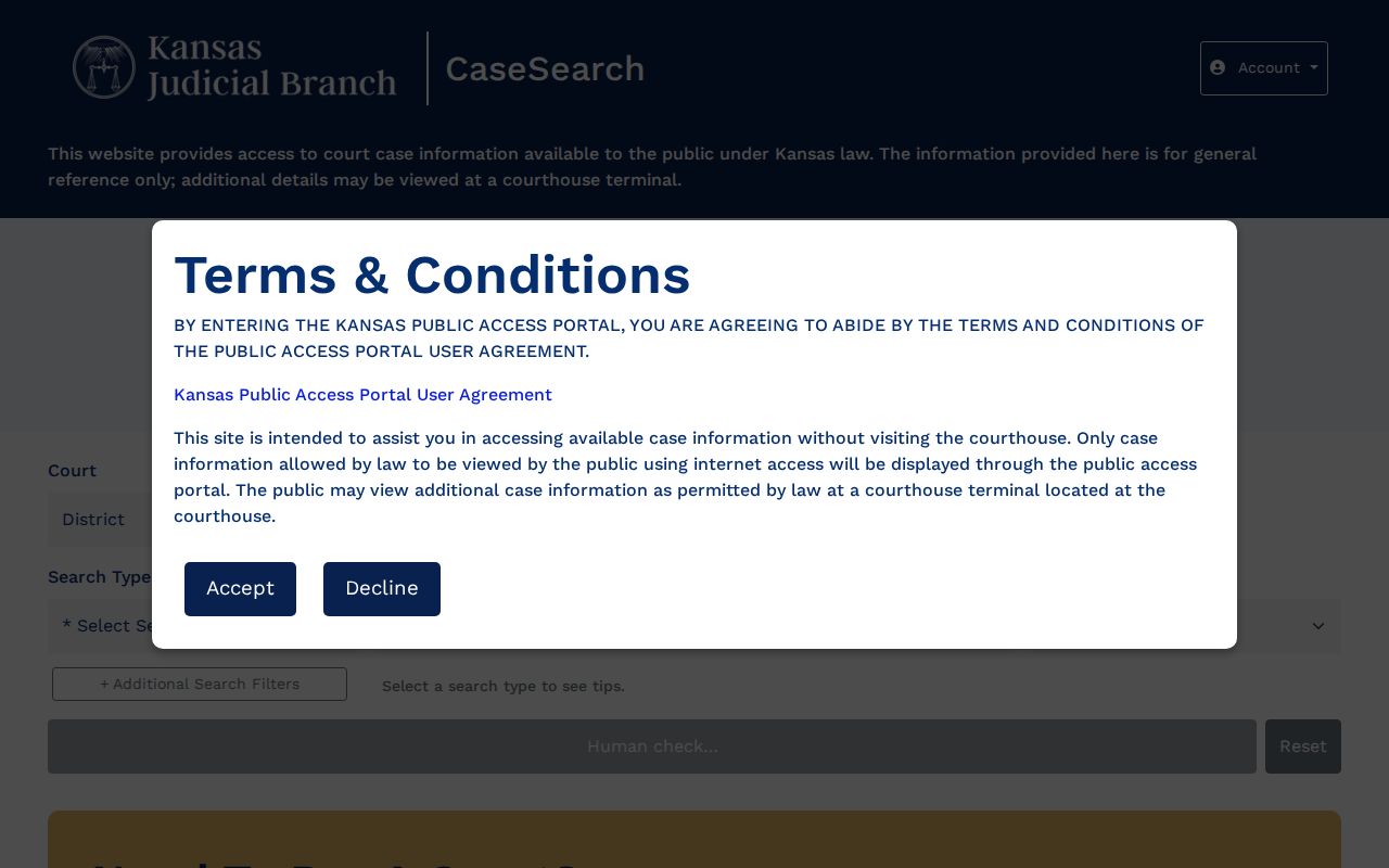 Lyon County case lookup CaseSearch entry