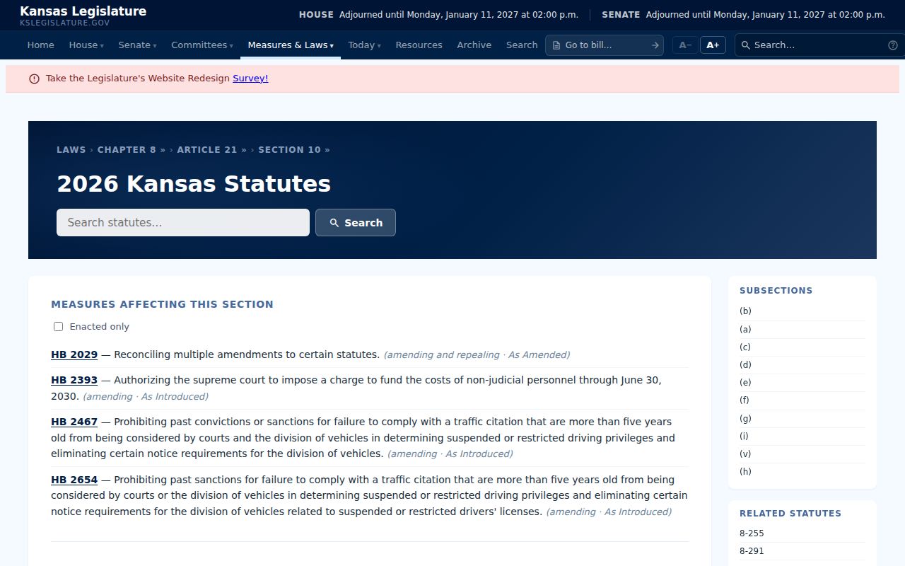 Kansas law tied to Lyon County traffic case lookup