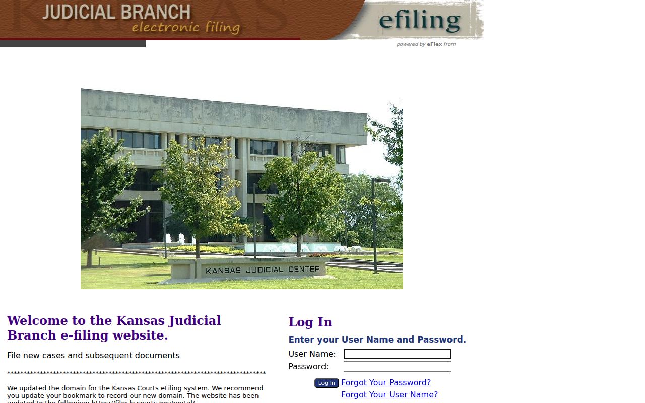 Lyon County civil docket Kansas eFlex filing portal