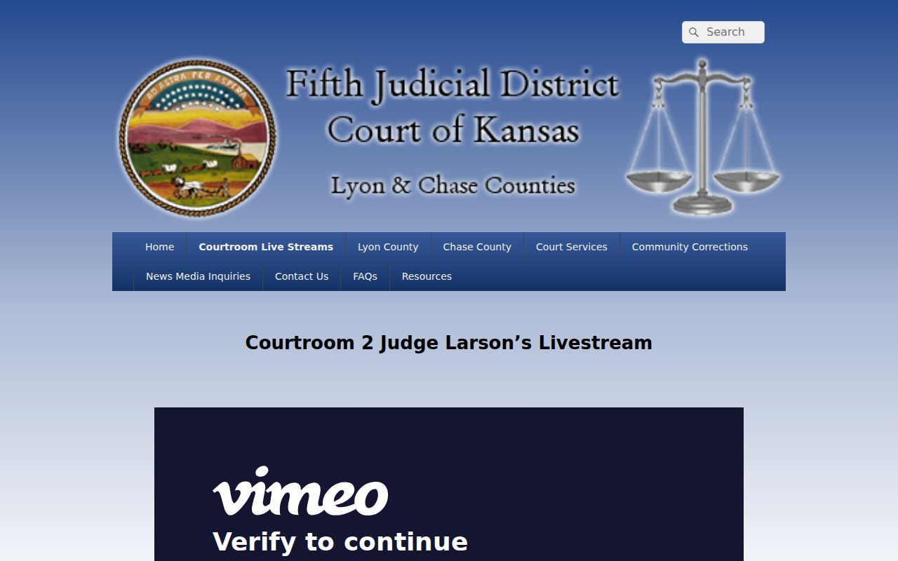 Lyon County criminal docket courtroom stream warning
