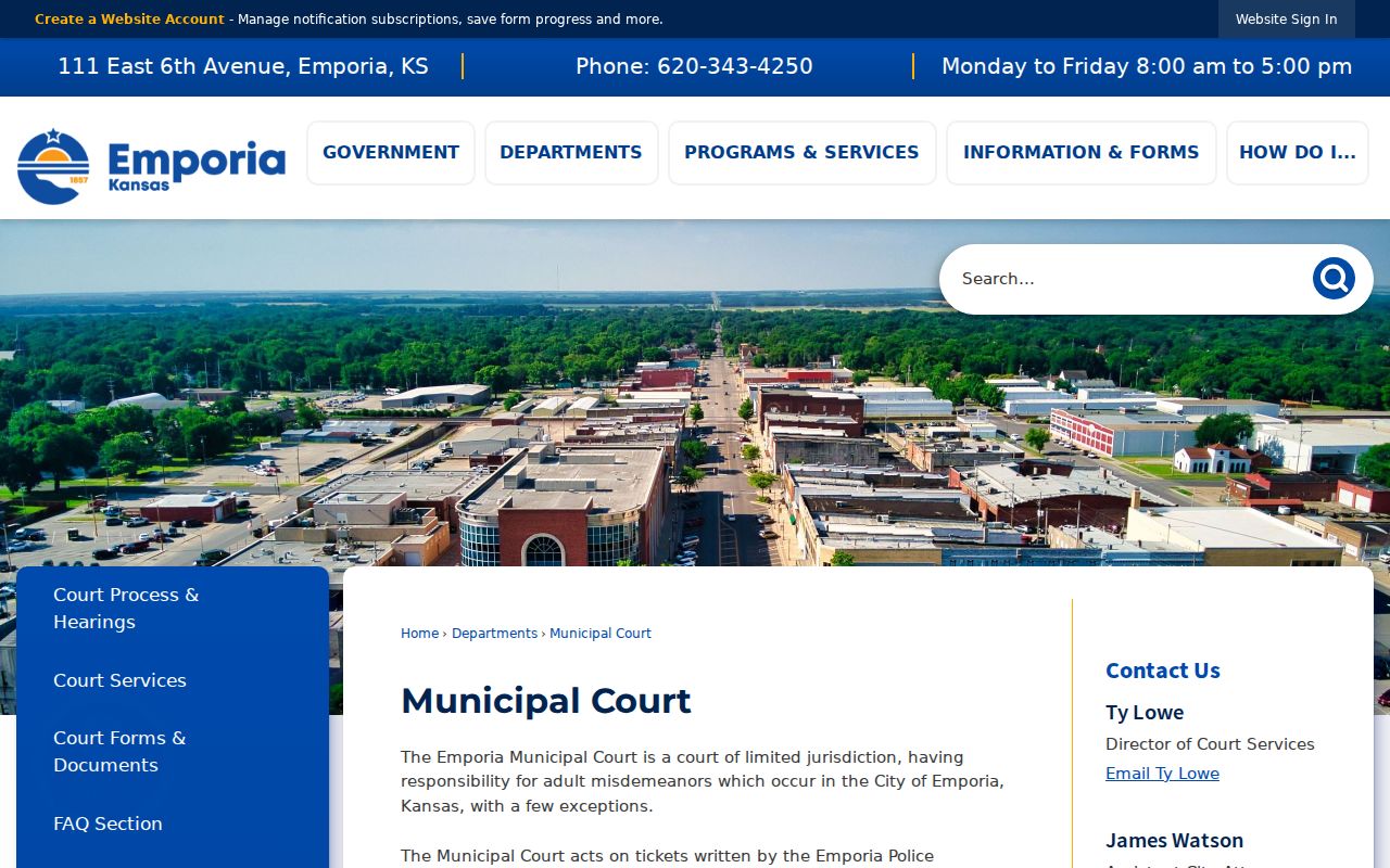 Lyon County Emporia Municipal Court docket information