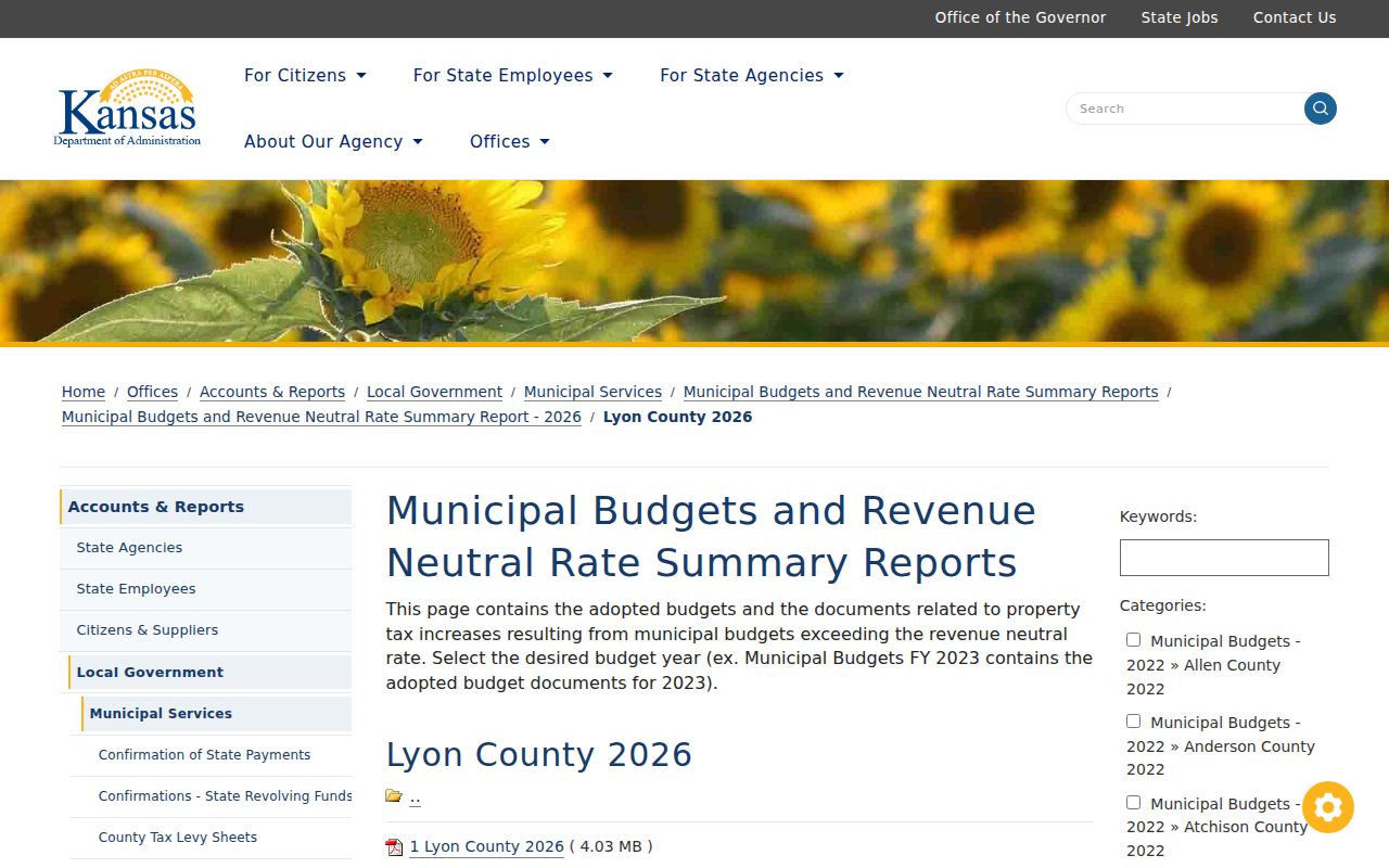 Lyon County Olpe municipal government record source