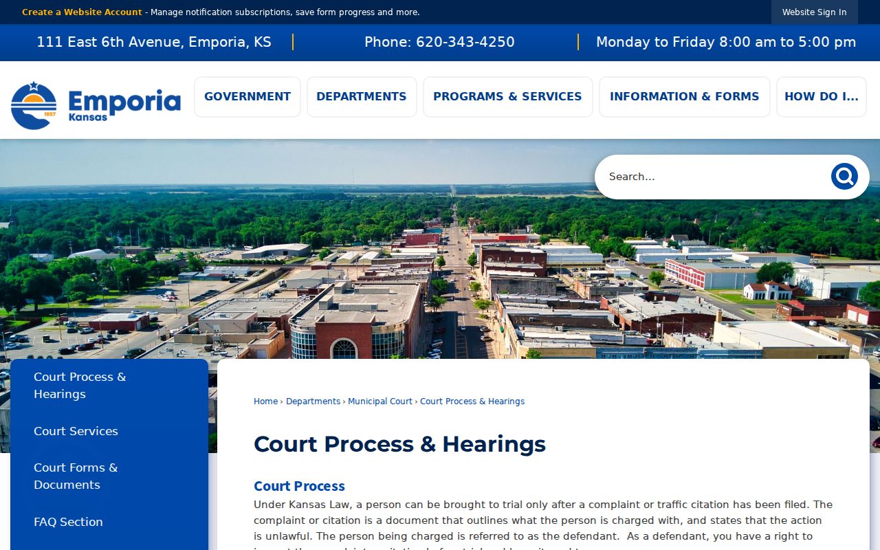 Emporia hearing process for Lyon County traffic tickets